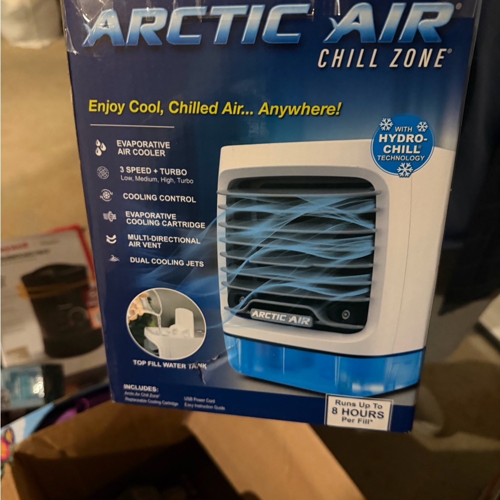 Arctic Air Chill Zone Personal Evaporative Air Cooler - White & Blue